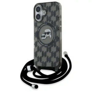 Hurtownia GSM - Karl Lagerfeld KLHMP16SHCKCKLCK Apple iPhone 16 carcasă dură IML Crossbody Monogram Karl & Choupette Head MagSafe negru - KLD21861 - {ean13} - Hurt