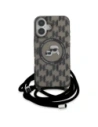 Hurtownia GSM - Karl Lagerfeld KLHMP16SHCKCKLCK Apple iPhone 16 kemény tok IML Crossbody Monogram Karl & Choupette Head MagSafe fekete - KLD21861 - {ean13} - Hurt