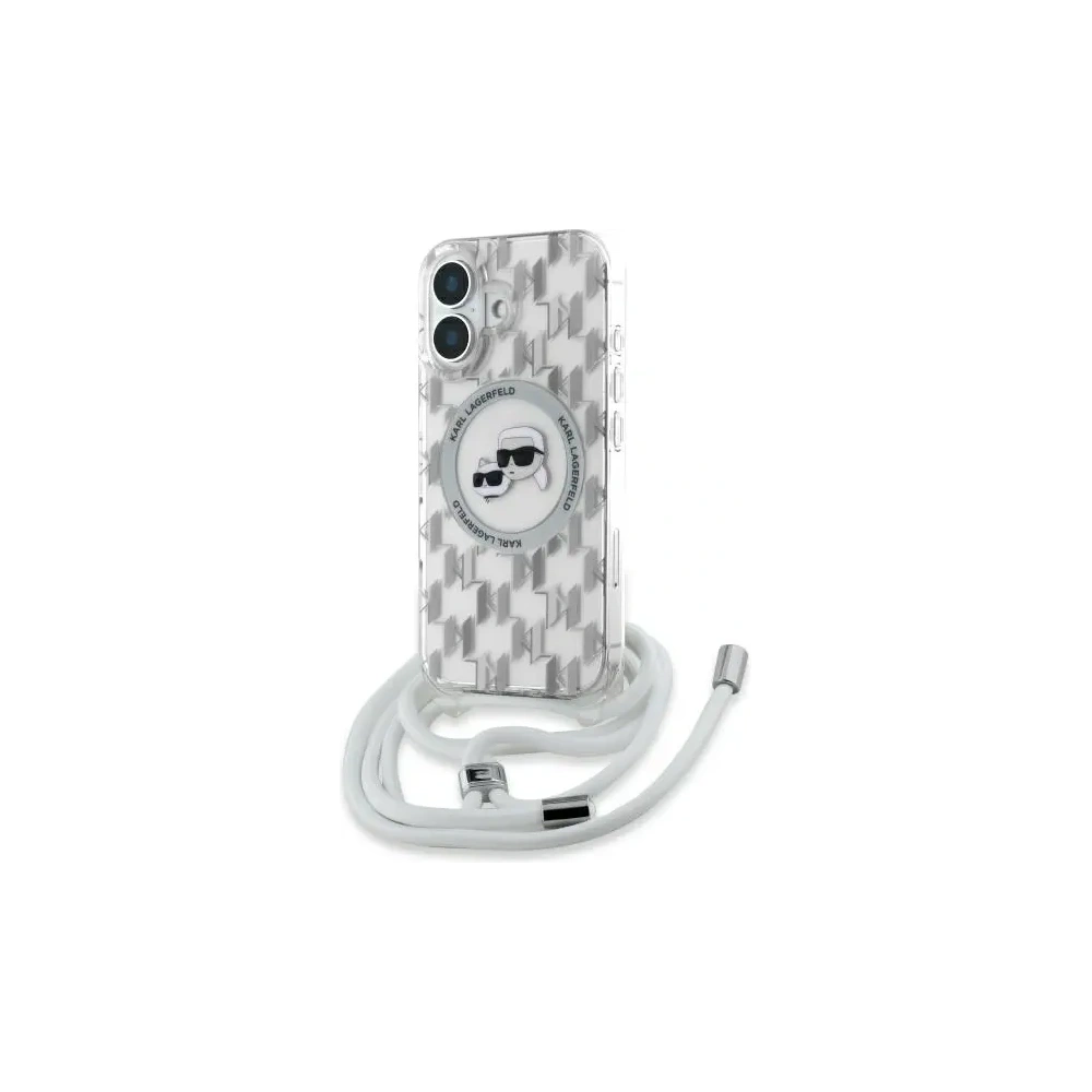 Hurtownia GSM - Etui Karl Lagerfeld KLHMP16SHCKCKLCT Apple iPhone 16 hardcase IML Crossbody Monogram Karl & Choupette Head MagSafe transparent - KLD21862 - {ean13} - Hurt