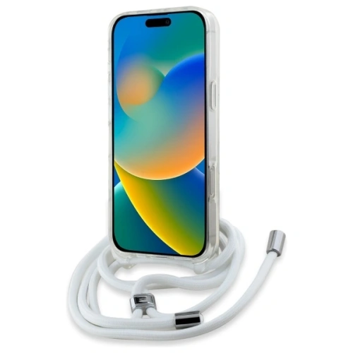 Etui Karl Lagerfeld KLHMP16SHCKCKLCT Apple iPhone 16 hardcase IML Crossbody Monogram Karl & Choupette Head MagSafe transparent