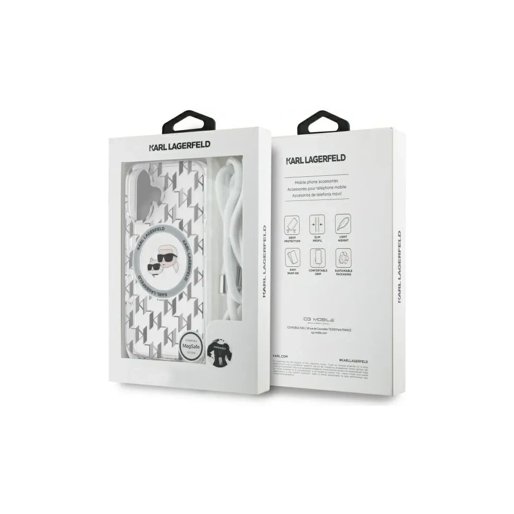 Hurtownia GSM - Karl Lagerfeld KLHMP16SHCKCKLCT Apple iPhone 16 hardcase IML Crossbody Monogram Karl & Choupette Head MagSafe transparent - KLD21862 - {ean13} - Hurt