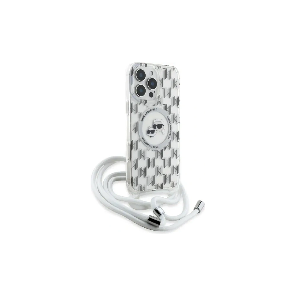 Hurtownia GSM - Karl Lagerfeld KLHMP16XHCKCKLCT Apple iPhone 16 Pro Max Hardcase IML Crossbody Monogram Karl & Choupette Kopf MagSafe transparent - KLD21864 - {ean13} - Hurt