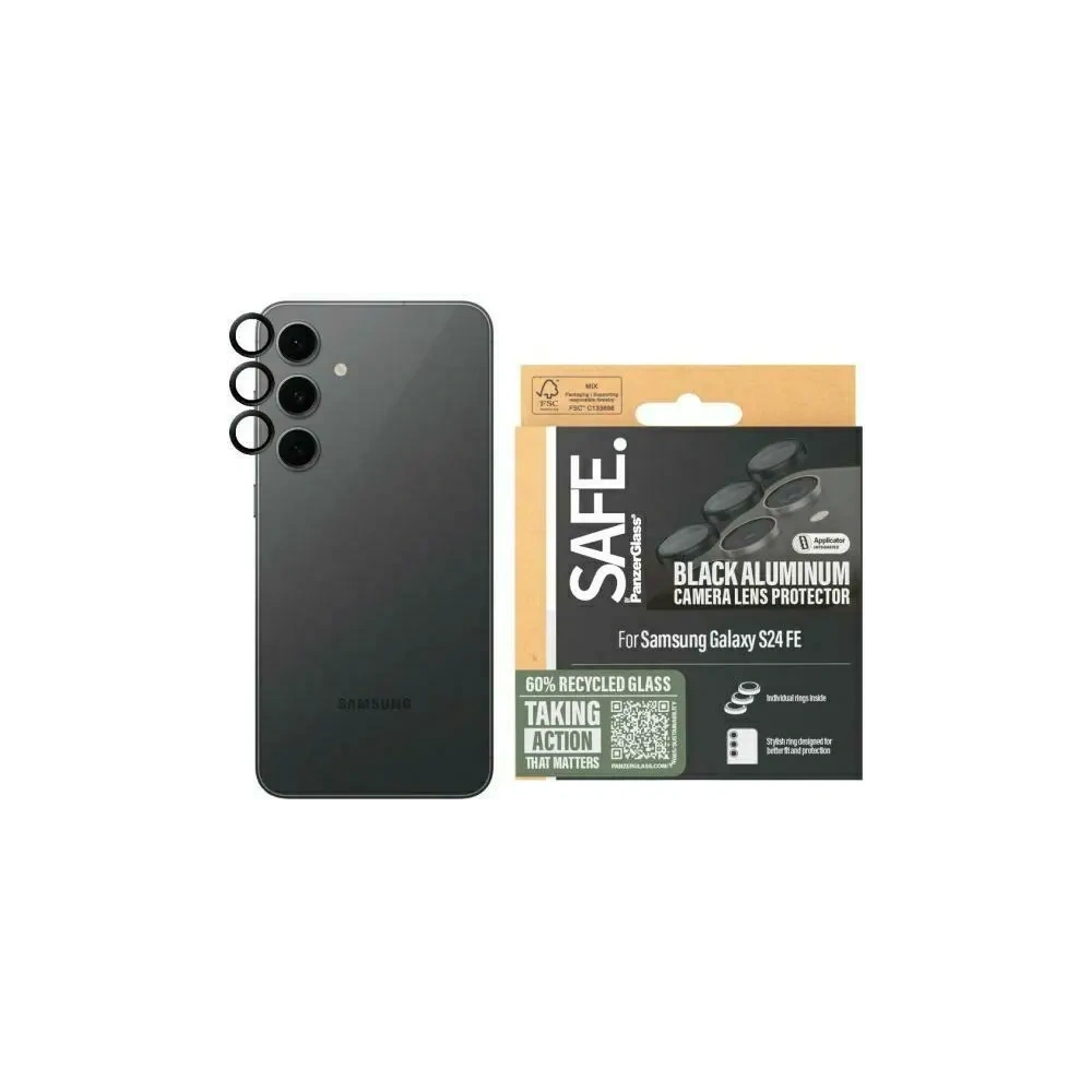 Hurtownia GSM - Szkło na obiektyw aparatu SAFE by PanzerGlass Samsung Galaxy S24 FE Lens Protector czarny/black - PZG756 - {ean13} - Hurt