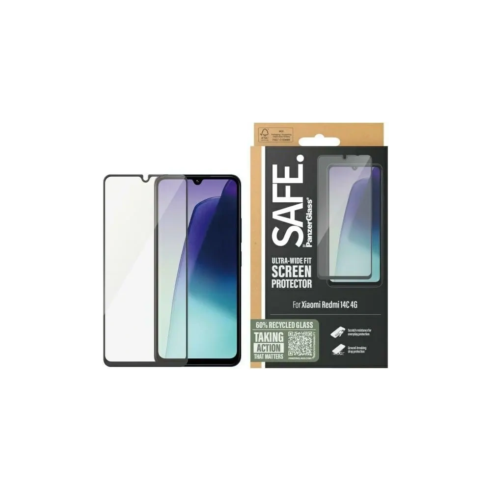 Hurtownia GSM - Tvrzené sklo SAFE by PanzerGlass Xiaomi Redmi 14C 4G Ochrana obrazovky Ultra-Wide Fit - PZG757 - {ean13} - Hurt