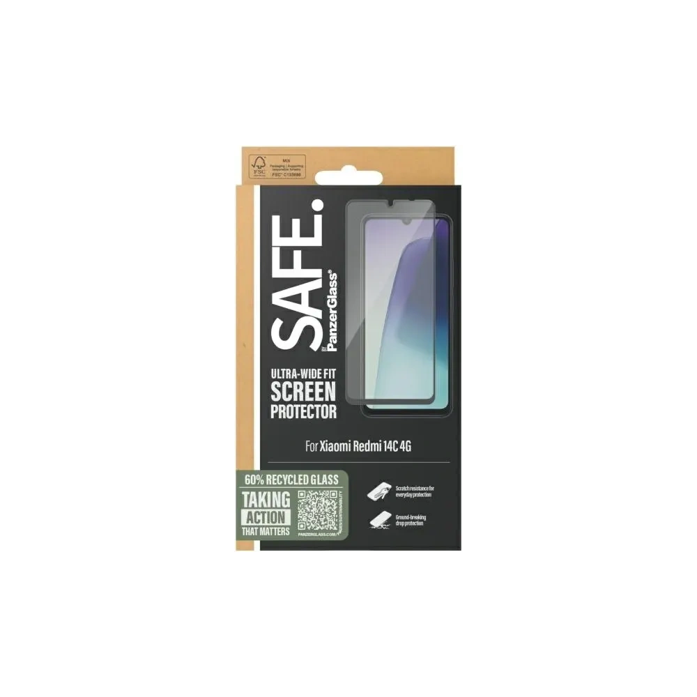 Hurtownia GSM - Tvrzené sklo SAFE by PanzerGlass Xiaomi Redmi 14C 4G Ochrana obrazovky Ultra-Wide Fit - PZG757 - {ean13} - Hurt