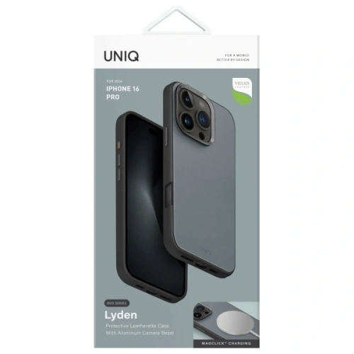 Etui UNIQ Lyden DS Apple iPhone 16 Pro Magclick Charging niebiesko-czarny/washed blue-black