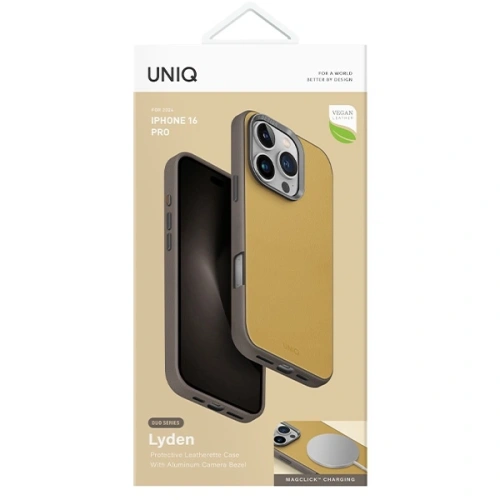 Etui UNIQ Lyden DS Apple iPhone 16 Pro Magclick Charging żółto-szary/yellow-grey