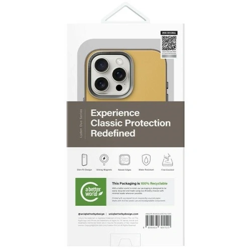 Etui UNIQ Lyden DS Apple iPhone 16 Pro Magclick Charging żółto-szary/yellow-grey