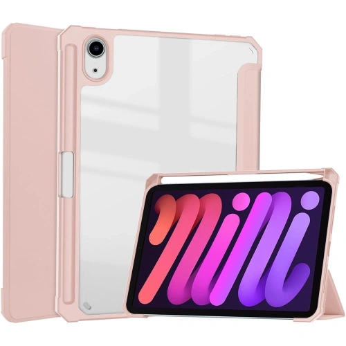 Etui Bizon Case Tab Clear Matt do Apple iPad mini 2021 (6. generacji) / iPad mini 8.3" 2024 (7. generacji) różowozłote