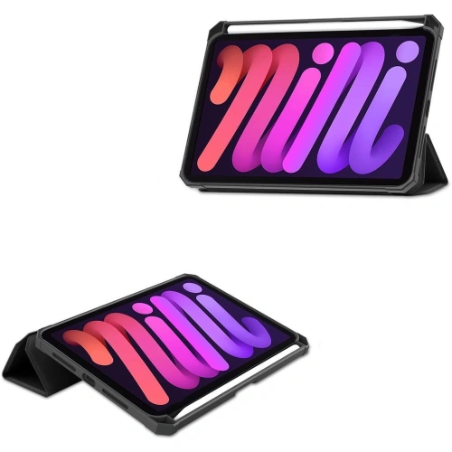 Etui Bizon Case Tab Lizard do Apple iPad mini 2021 (6. generacji) / iPad mini 8.3" 2024 (7. generacji) czarne
