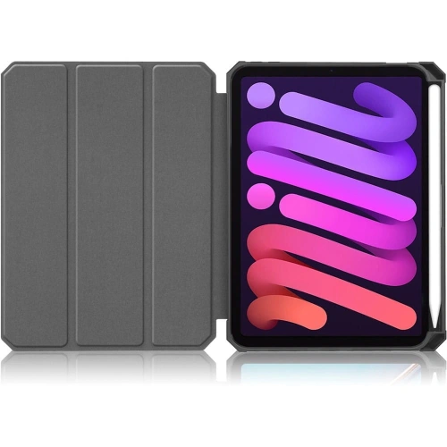 Etui Bizon Case Tab Lizard do Apple iPad mini 2021 (6. generacji) / iPad mini 8.3" 2024 (7. generacji) czarne