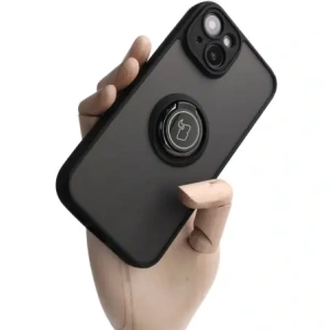 Wholesale Bizon Case Hybrid Ring Apple iPhone 14 smoky with a black frame - BIZ7872 - {ean13} - Hurt