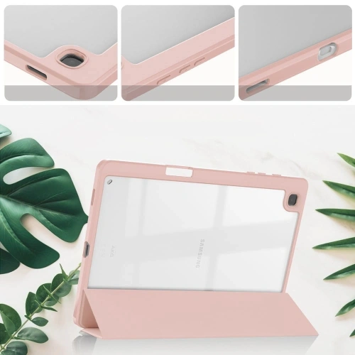 Etui Bizon Case Tab Clear Matt do Samsung Galaxy Tab S6 Lite 2024/2022/2020 różowozłote