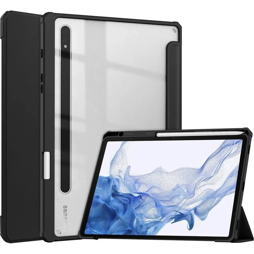 Hurtownia GSM - Caz Bizon Tab Clear Matt Samsung Galaxy Tab S8 / S7 negru - BIZ7884 - {ean13} - Hurt