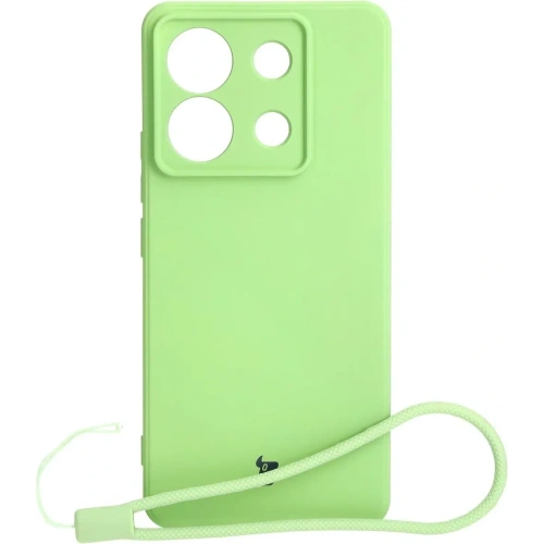 Etui Bizon Case Silicone Sq do Xiaomi Poco X6 / Xiaomi Redmi Note 13 Pro 5G jasnozielone