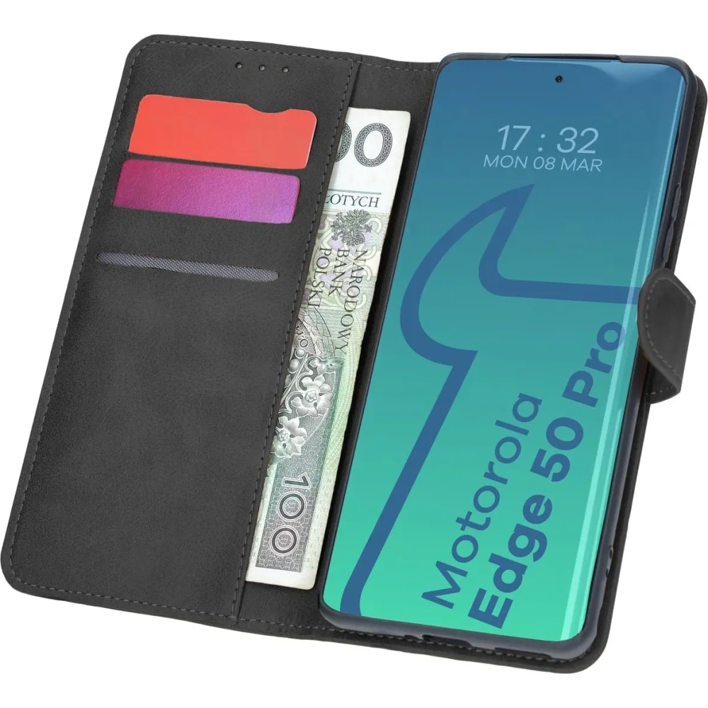 Hurtownia GSM - Etui z klapką Bizon Case Pocket do Motorola Edge 50 Pro czarne - BIZ7915 - {ean13} - Hurt