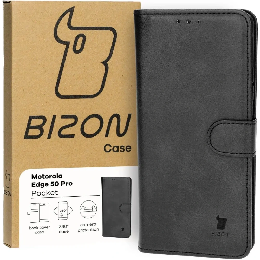 Hurtownia GSM - Etui z klapką Bizon Case Pocket do Motorola Edge 50 Pro czarne - BIZ7915 - {ean13} - Hurt