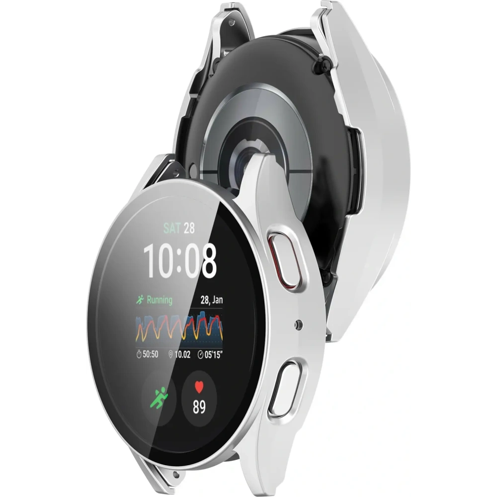 Hurtownia GSM - Etui ze szkłem do zegarka Bizon Case+Glass Watch do Samsung Galaxy Watch 7 44 mm satynowo srebrne - BIZ7916 - {ean13} - Hurt