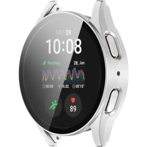 Hurtownia GSM - Etui se sklem pro hodinky Bizon Case+Glass Watch do Samsung Galaxy Watch 7 44 mm saténově stříbrné - BIZ7916 - {ean13} - Hurt