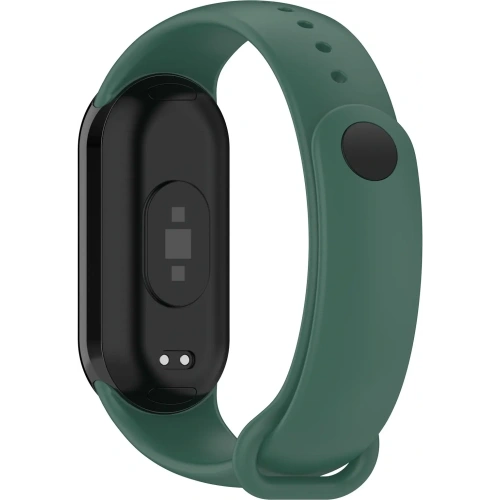 Silikonowy pasek Bizon Strap Watch Silicone do Xiaomi Smart Band 9 / 9 NFC / 8 ciemnozielony