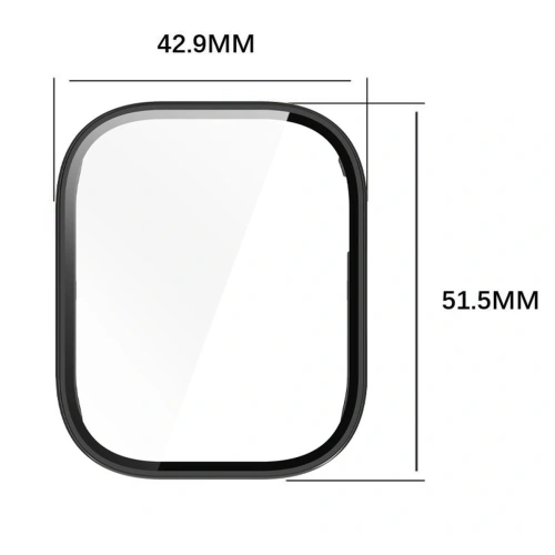 Etui ze szkłem do zegarka Bizon Case+Glass Watch do Xiaomi Redmi Watch 5 Active czarne