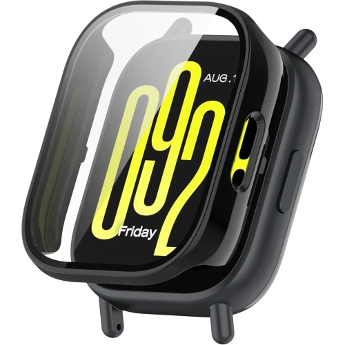 Etui ze szkłem do zegarka Bizon Case+Glass Watch do Xiaomi Redmi Watch 5 Active czarne