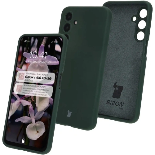 Silikonowe etui Bizon Soft Case do Samsung Galaxy A16 4G/5G ciemnozielone