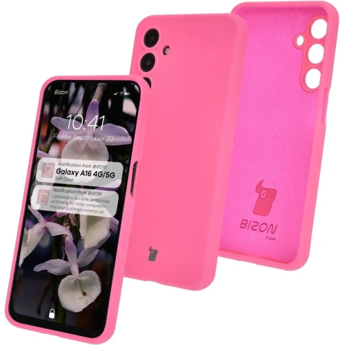 Silikonowe etui Bizon Soft Case do Samsung Galaxy A16 4G/5G neonowo-różowe