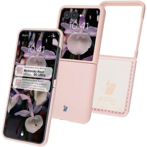 Silikonowe etui Bizon Soft Case do Motorola Razr 50 Ultra jasnoróżowe