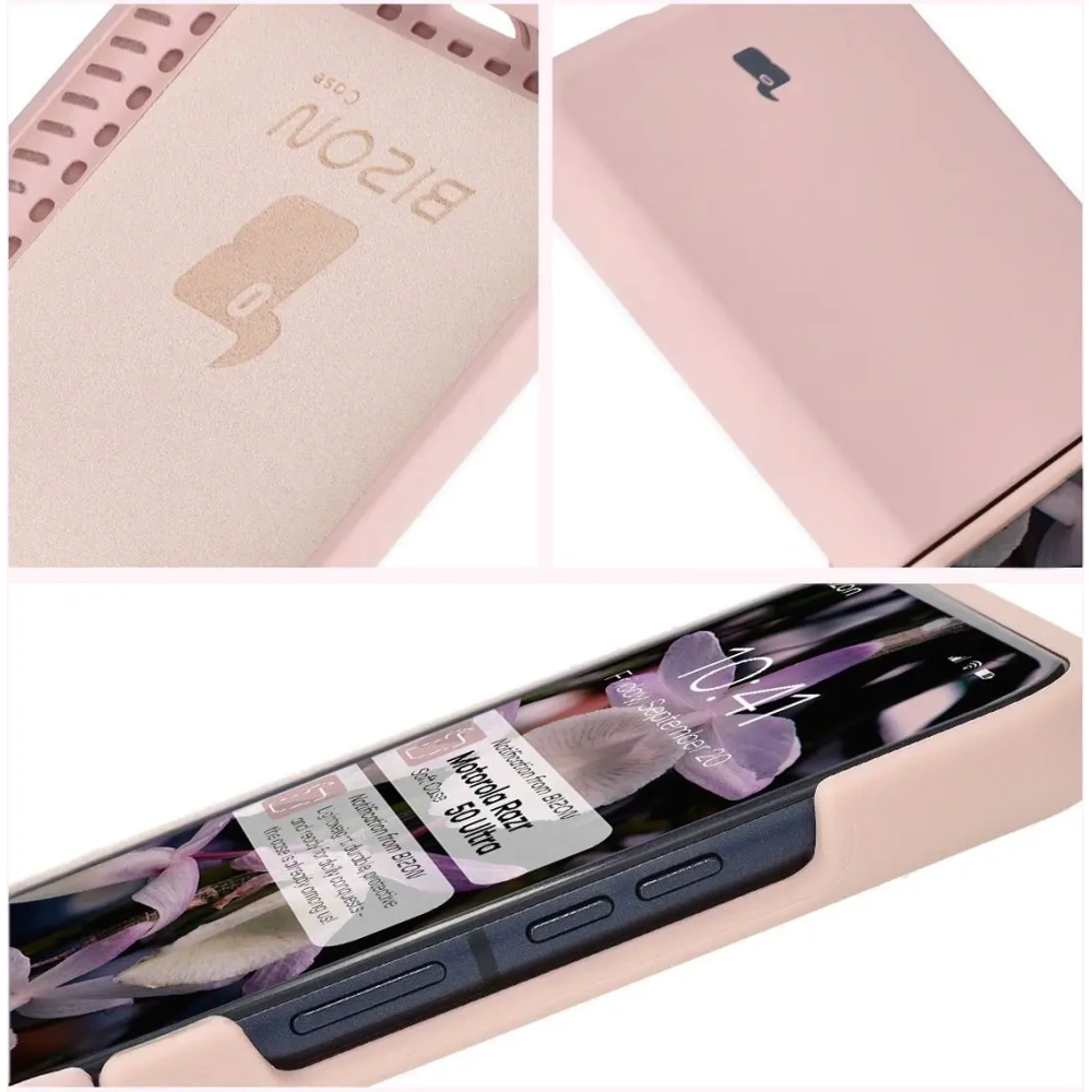 Silikonowe etui Bizon Soft Case do Motorola Razr 50 Ultra jasnoróżowe
