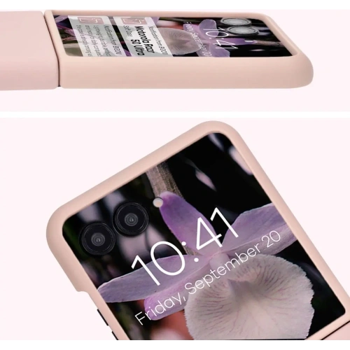 Silikonowe etui Bizon Soft Case do Motorola Razr 50 Ultra jasnoróżowe