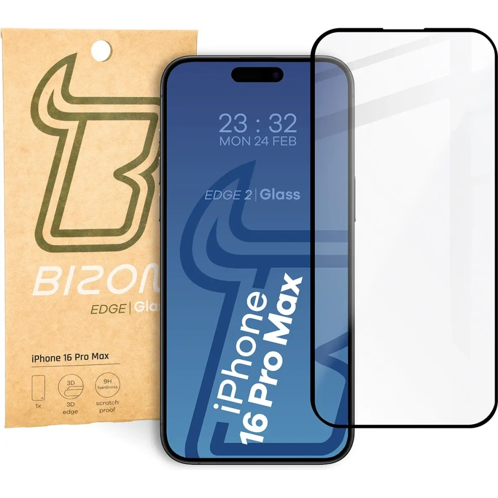 Hurtownia GSM - Tvrzené sklo Bizon Glass Edge 2 pro Apple iPhone 16 Pro Max černý rám - BIZ7947 - {ean13} - Hurt