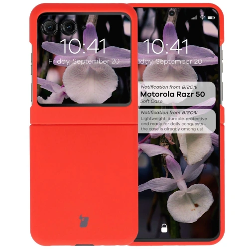 Silikonowe etui Bizon Soft Case do Motorola Razr 50 czerwone