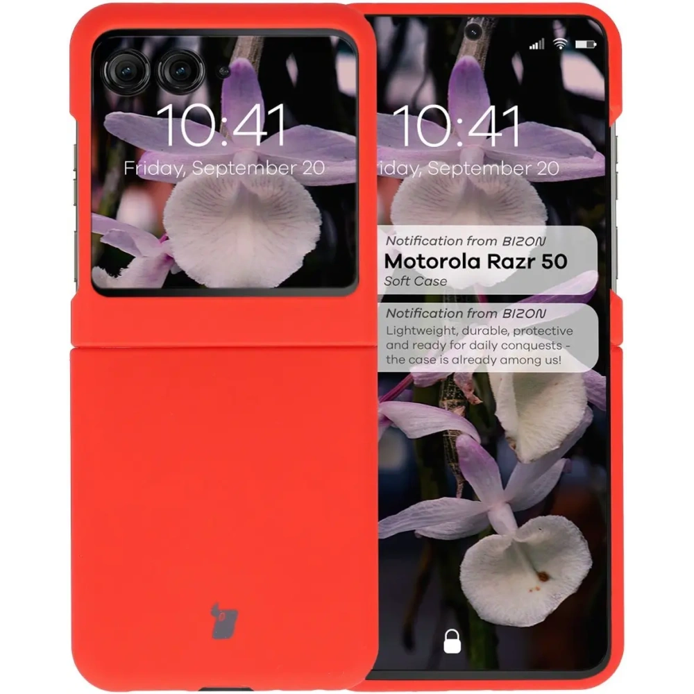 Silikonowe etui Bizon Soft Case do Motorola Razr 50 czerwone
