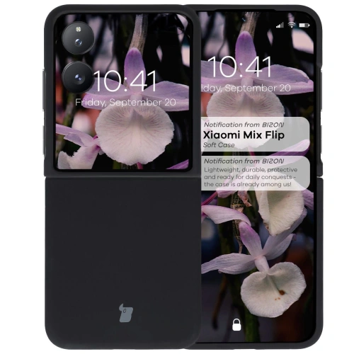 Silikonowe etui Bizon Soft Case do Xiaomi Mix Flip czarne