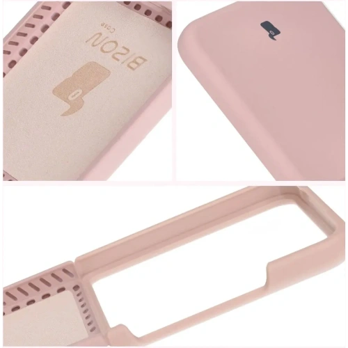 Silikonowe etui Bizon Soft Case do Xiaomi Mix Flip jasnoróżowe