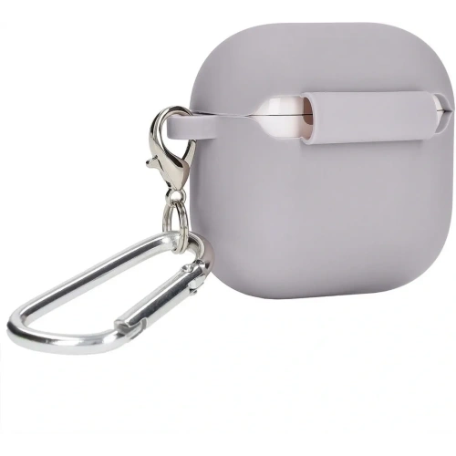 Silikonowe etui z karabińczykiem Bizon Case Headphone Silicone do Apple AirPods 4 jasnofioletowe