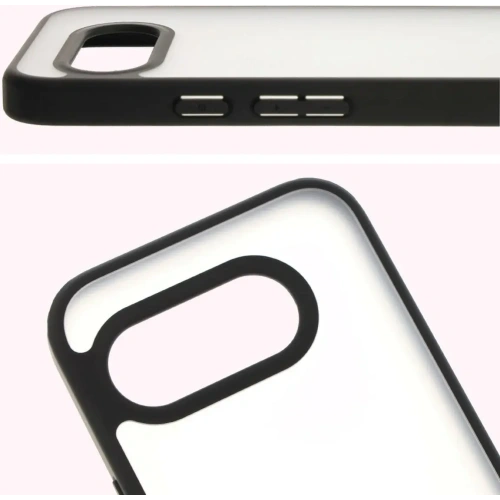 Etui Bizon Case Angelo do Google Pixel 9a przydymione z czarną ramką
