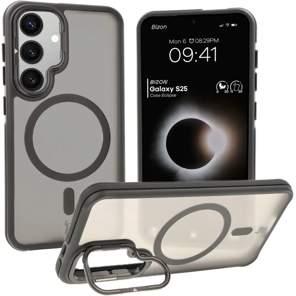 Wholesale Bizon Case Eclipse Samsung Galaxy S25 smoky with a black frame - BIZ7960 - {ean13} - Hurt