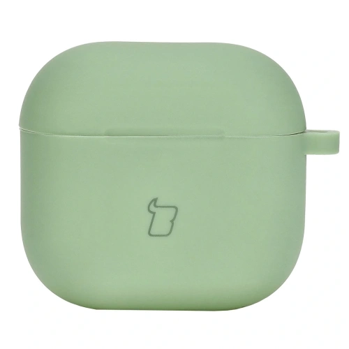 Silikonowe etui z karabińczykiem Bizon Case Headphone Silicone do Apple AirPods 4 jasnozielone
