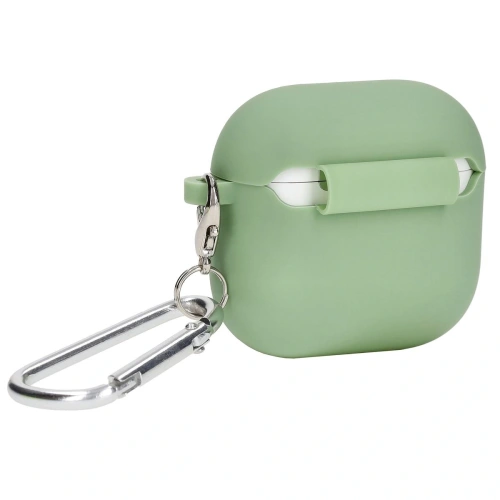 Silikonowe etui z karabińczykiem Bizon Case Headphone Silicone do Apple AirPods 4 jasnozielone