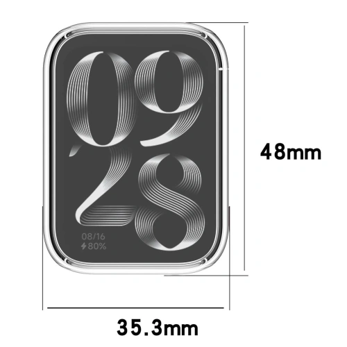 Etui z osłoną ekranu Bizon Case Watch Felipe do Xiaomi Mi Smart Band 9 Pro przeźroczyste