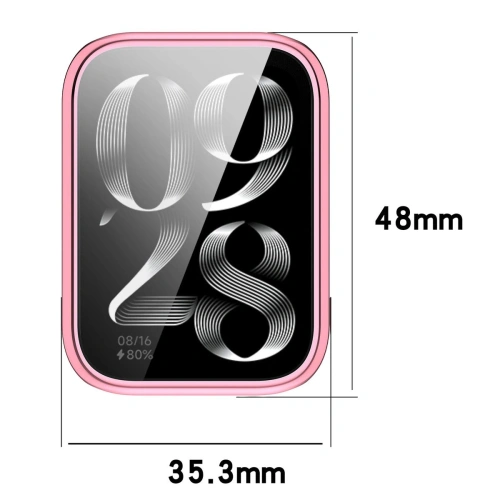 Etui z osłoną ekranu Bizon Case Watch Felipe do Xiaomi Mi Smart Band 9 Pro różowe