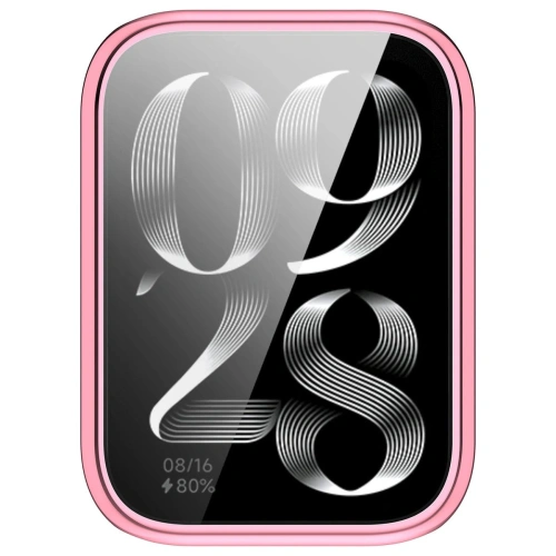 Etui z osłoną ekranu Bizon Case Watch Felipe do Xiaomi Mi Smart Band 9 Pro różowe