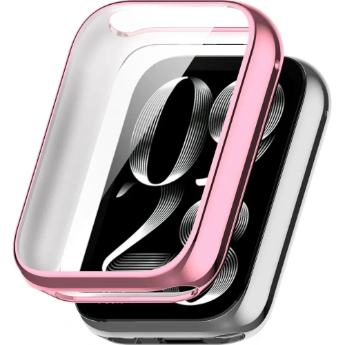 Etui z osłoną ekranu Bizon Case Watch Felipe do Xiaomi Mi Smart Band 9 Pro różowe
