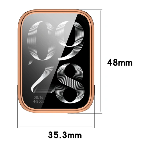 Etui z osłoną ekranu Bizon Case Watch Felipe do Xiaomi Mi Smart Band 9 Pro różowozłote