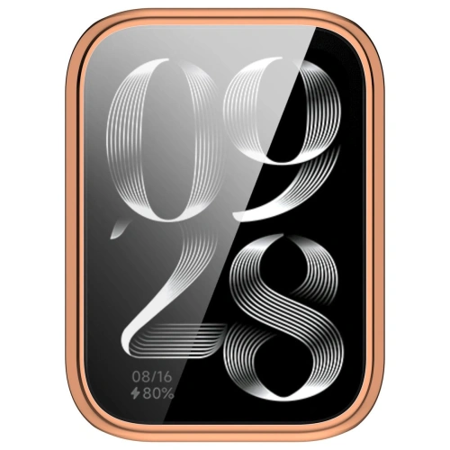 Etui z osłoną ekranu Bizon Case Watch Felipe do Xiaomi Mi Smart Band 9 Pro różowozłote
