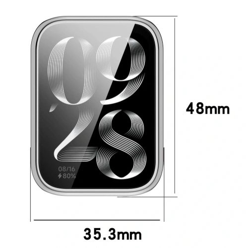 Etui z osłoną ekranu Bizon Case Watch Felipe do Xiaomi Mi Smart Band 9 Pro srebrne