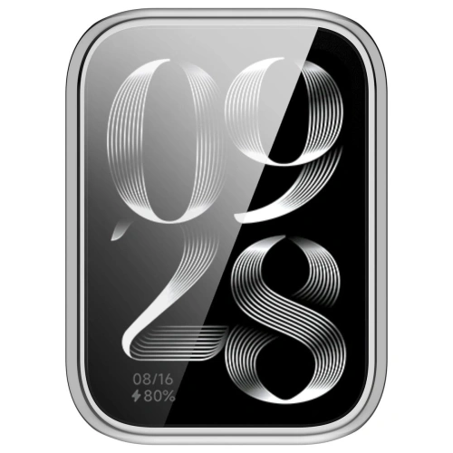 Etui z osłoną ekranu Bizon Case Watch Felipe do Xiaomi Mi Smart Band 9 Pro srebrne