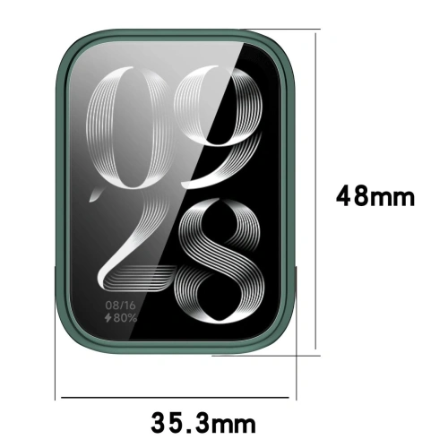 Etui z osłoną ekranu Bizon Case Watch Felipe do Xiaomi Mi Smart Band 9 Pro zielone